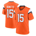 STECN D.Broncos #15 Nik Bonitto Player Orange Alternate Collection Throwback Game Stitched Jerseys