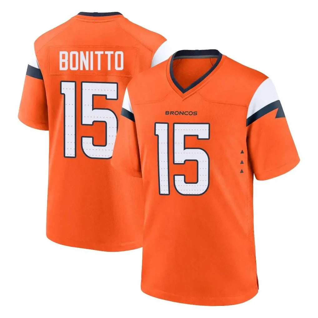 STECN D.Broncos #15 Nik Bonitto Player Orange Alternate Collection Throwback Game Stitched Jerseys