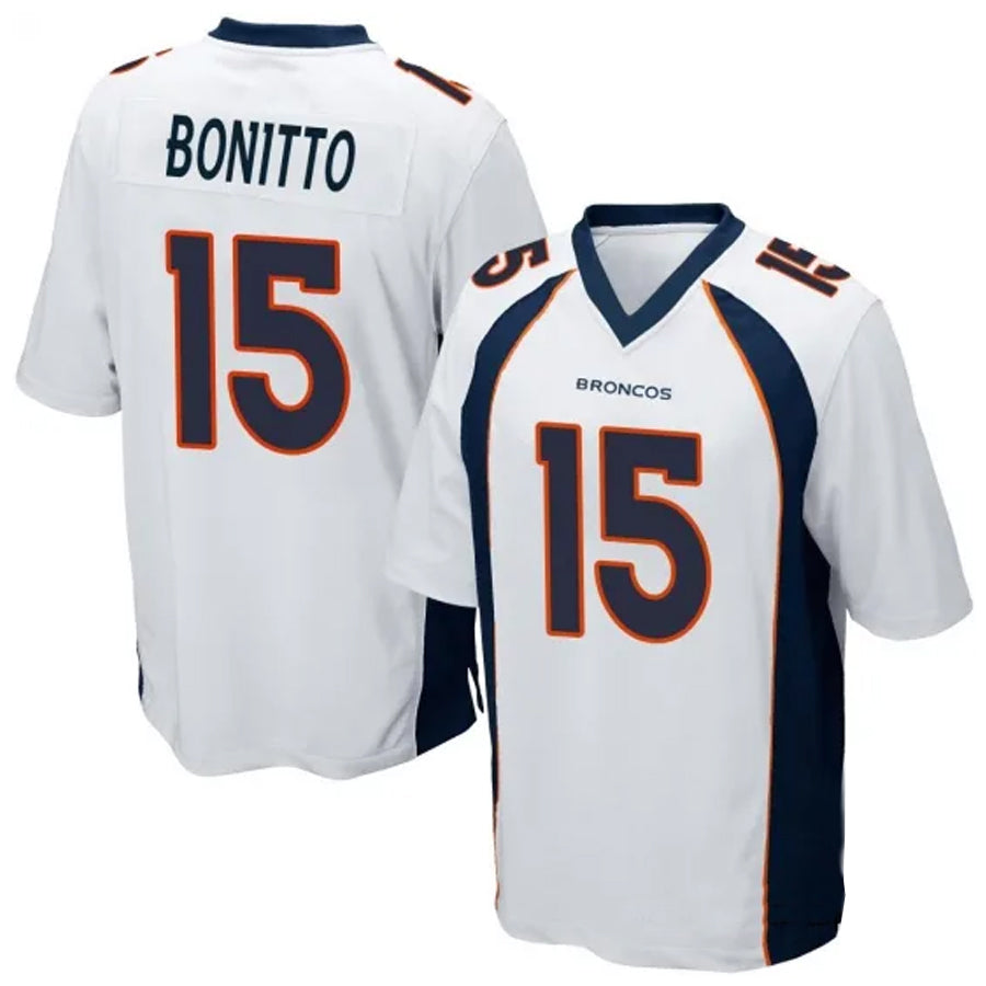 STECN D.Broncos #15 Nik Bonitto Player White Game Stitched Jerseys