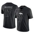 STECN D.Broncos #17 Jaylen Waddle Player Black Reflective Limited Stitched Jerseys