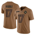 STECN D.Broncos #17 Jaylen Waddle Player Brown Salute To Service Limited Stitched Jerseys