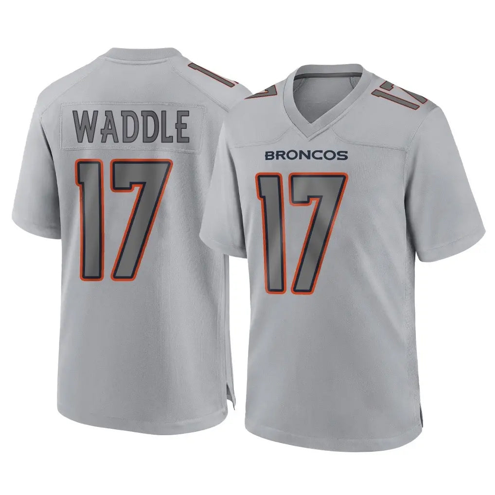 STECN D.Broncos #17 Jaylen Waddle Player Gray Atmosphere Fashion Limited Game Stitched Jerseys