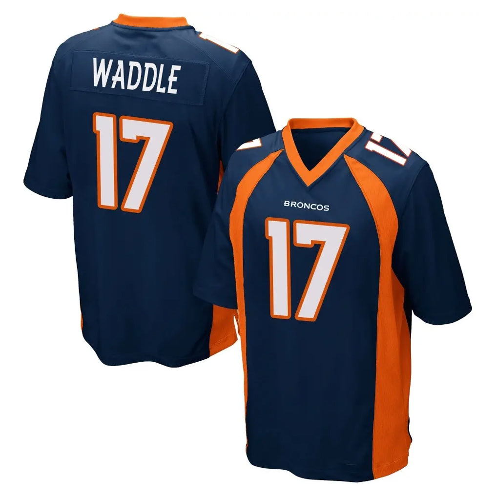 STECN D.Broncos #17 Jaylen Waddle Player Navy Game Stitched Jerseys