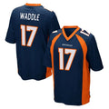 STECN D.Broncos #17 Jaylen Waddle Player Navy Game Stitched Jerseys