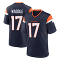 STECN D.Broncos #17 Jaylen Waddle Player Navy Home Game Stitched Jerseys