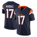STECN D.Broncos #17 Jaylen Waddle Player Navy Limited Vapor F.U.S.E. Home Game Stitched Jerseys