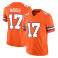 STECN D.Broncos #17 Jaylen Waddle Player Orange Limited Alternate Vapor F.U.S.E. Throwback Game Stitched Jerseys