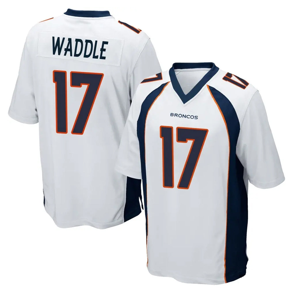 STECN D.Broncos #17 Jaylen Waddle Player White Game Stitched Jerseys
