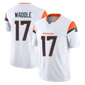 STECN D.Broncos #17 Jaylen Waddle Player White Limited Vapor F.U.S.E. Home Game Stitched Jerseys