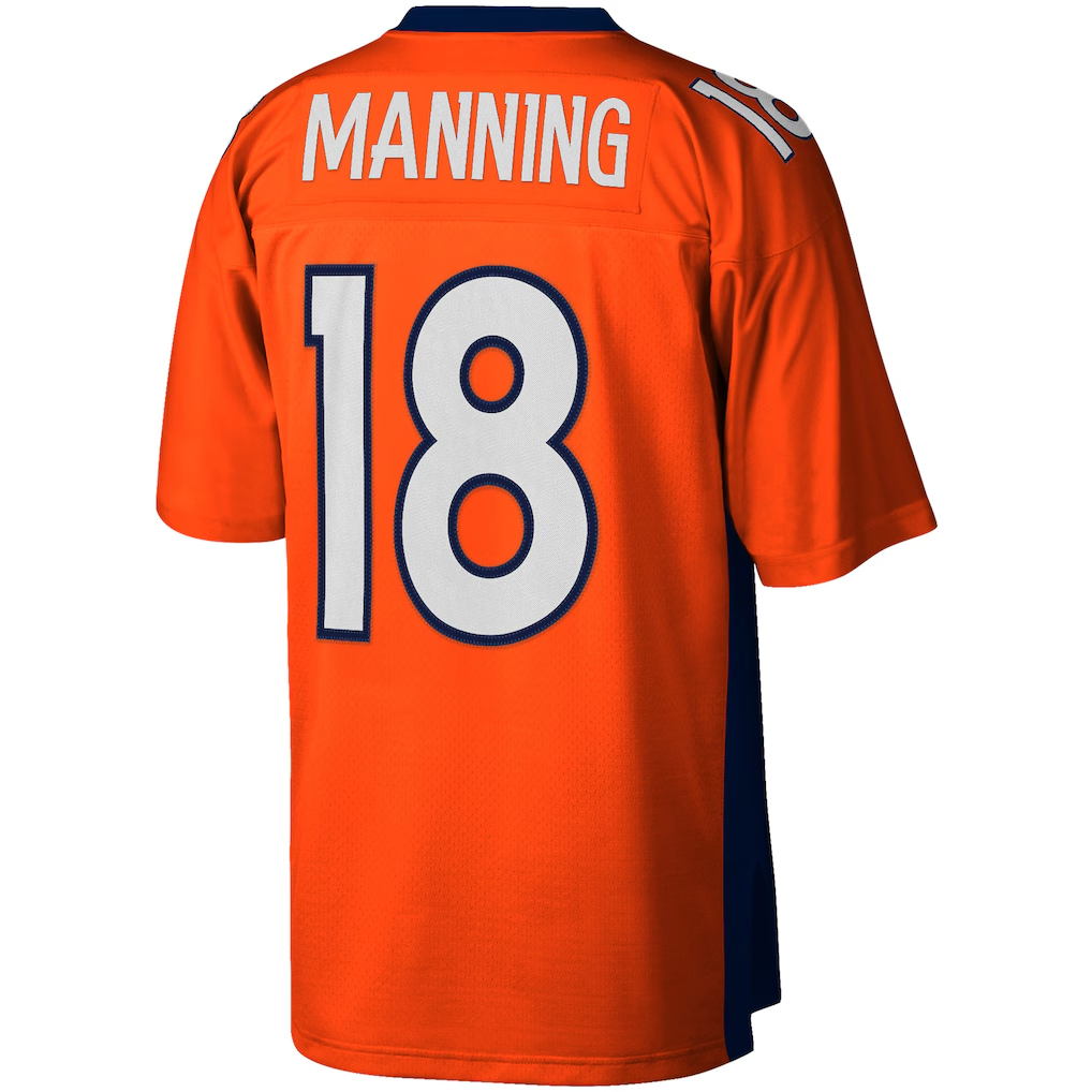 STECN D.Broncos #18 Peyton Manning Mitchell & Ness Orange Big & Tall 2015 Retired Player Replica Stitched Puhic Jersey