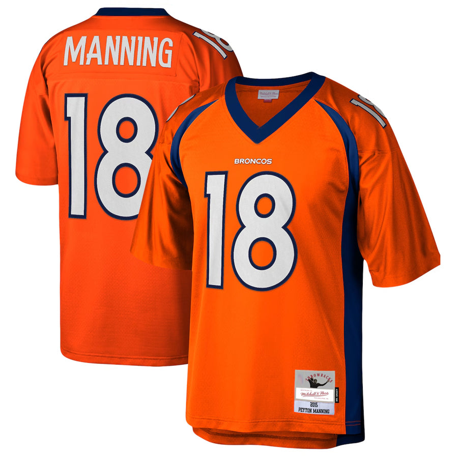 STECN D.Broncos #18 Peyton Manning Player Mitchell & Ness Orange Legacy Replica Stitched Jerseys