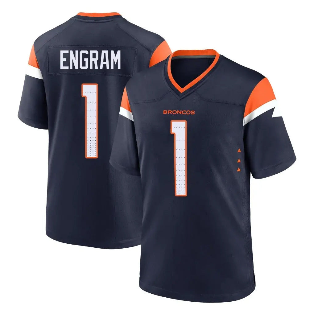 STECN D.Broncos #1 Evan Engram Player Navy Home Game Stitched Jerseys