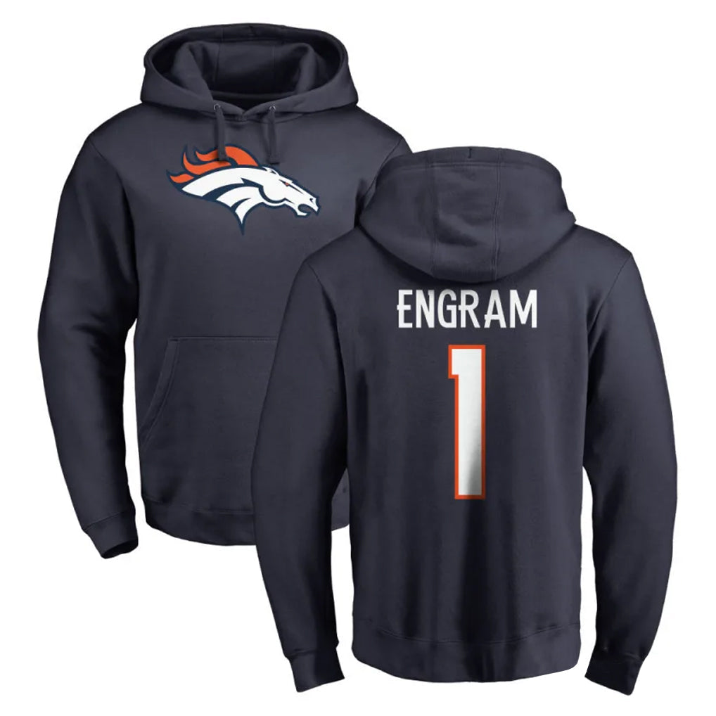 STECN D.Broncos #1 Evan Engram Player Navy Pullover Hoodie Limited Stitched Jerseys