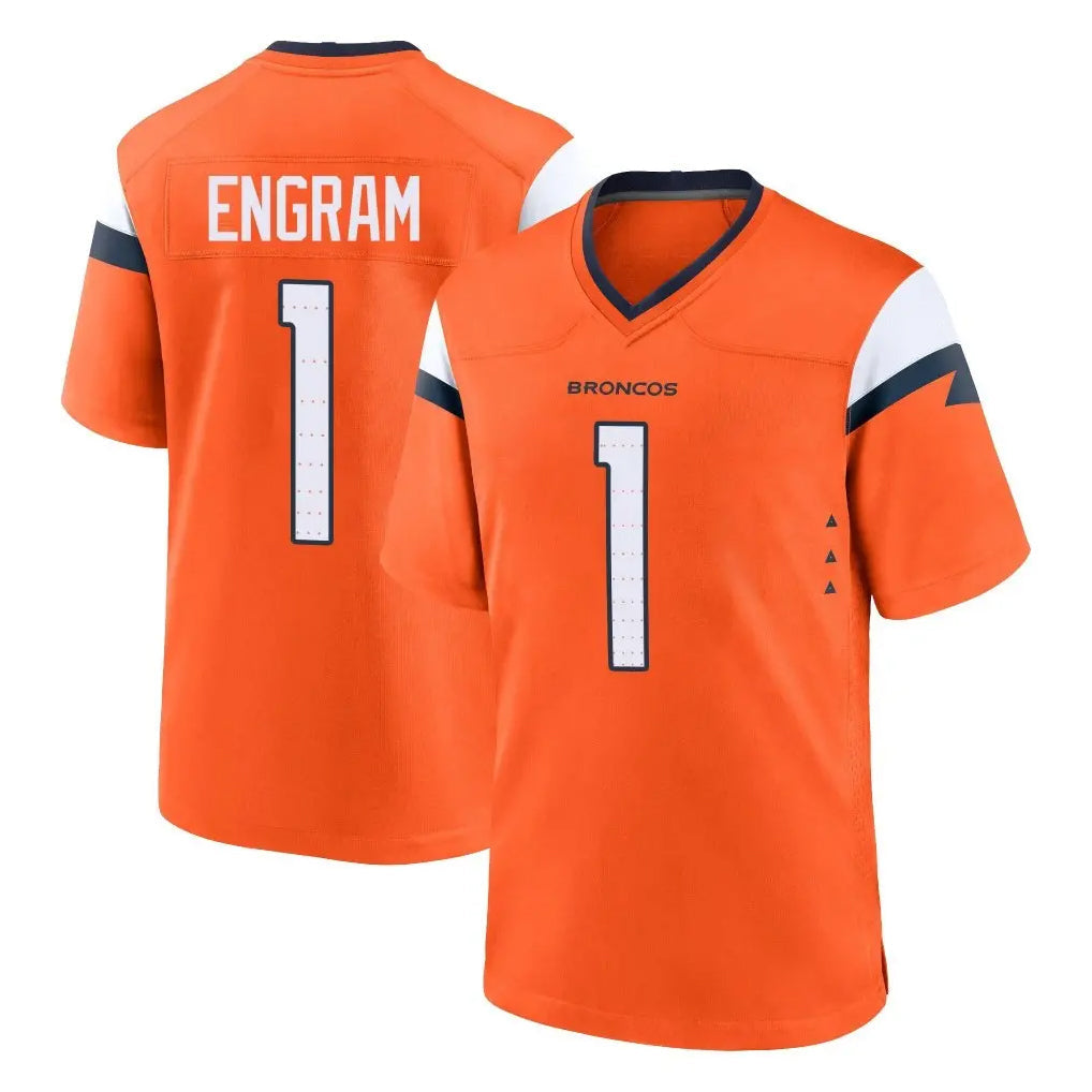 STECN D.Broncos #1 Evan Engram Player Orange Home Game Stitched Jerseys