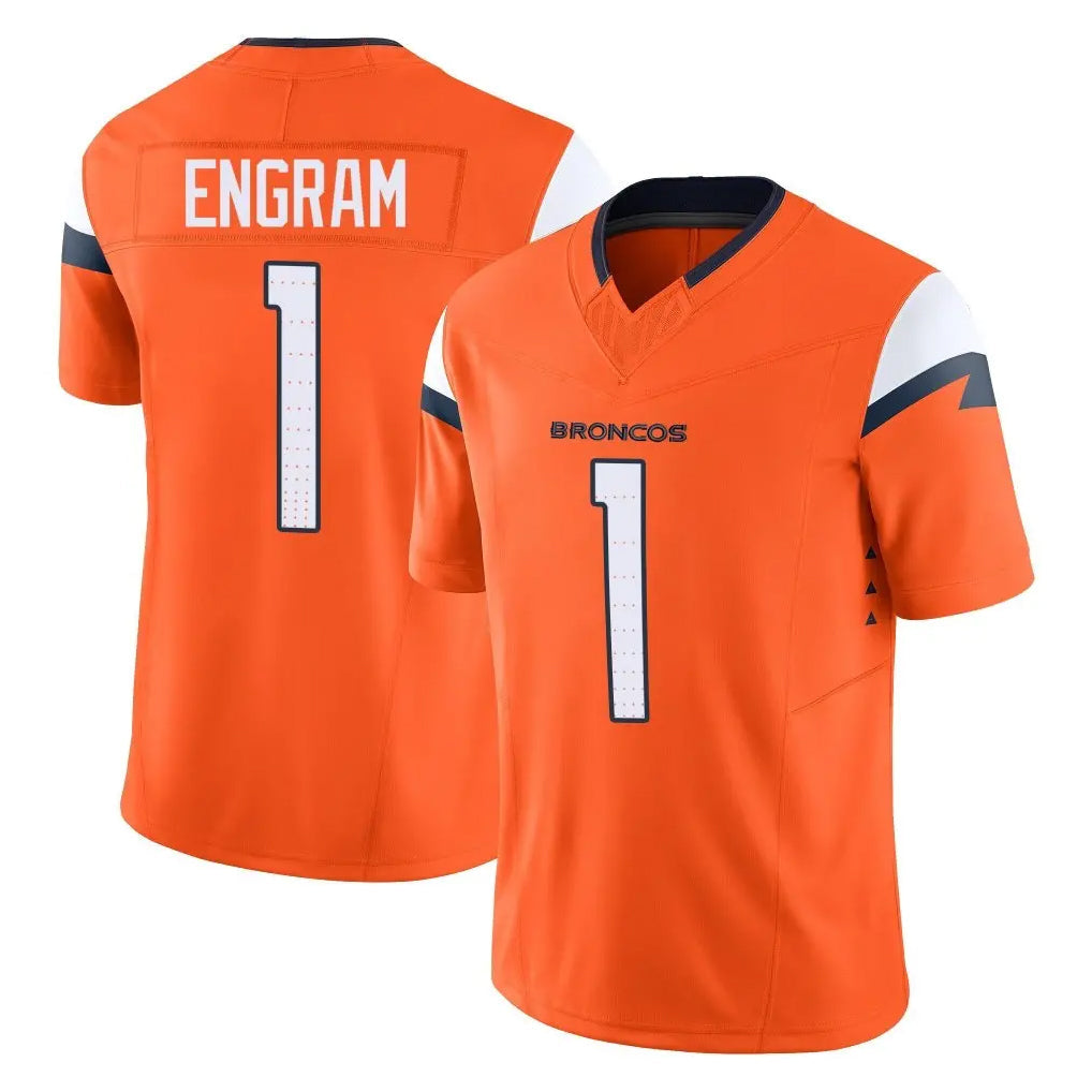 STECN D.Broncos #1 Evan Engram Player Orange Vapor F.U.S.E. Limited Home Game Stitched Jerseys