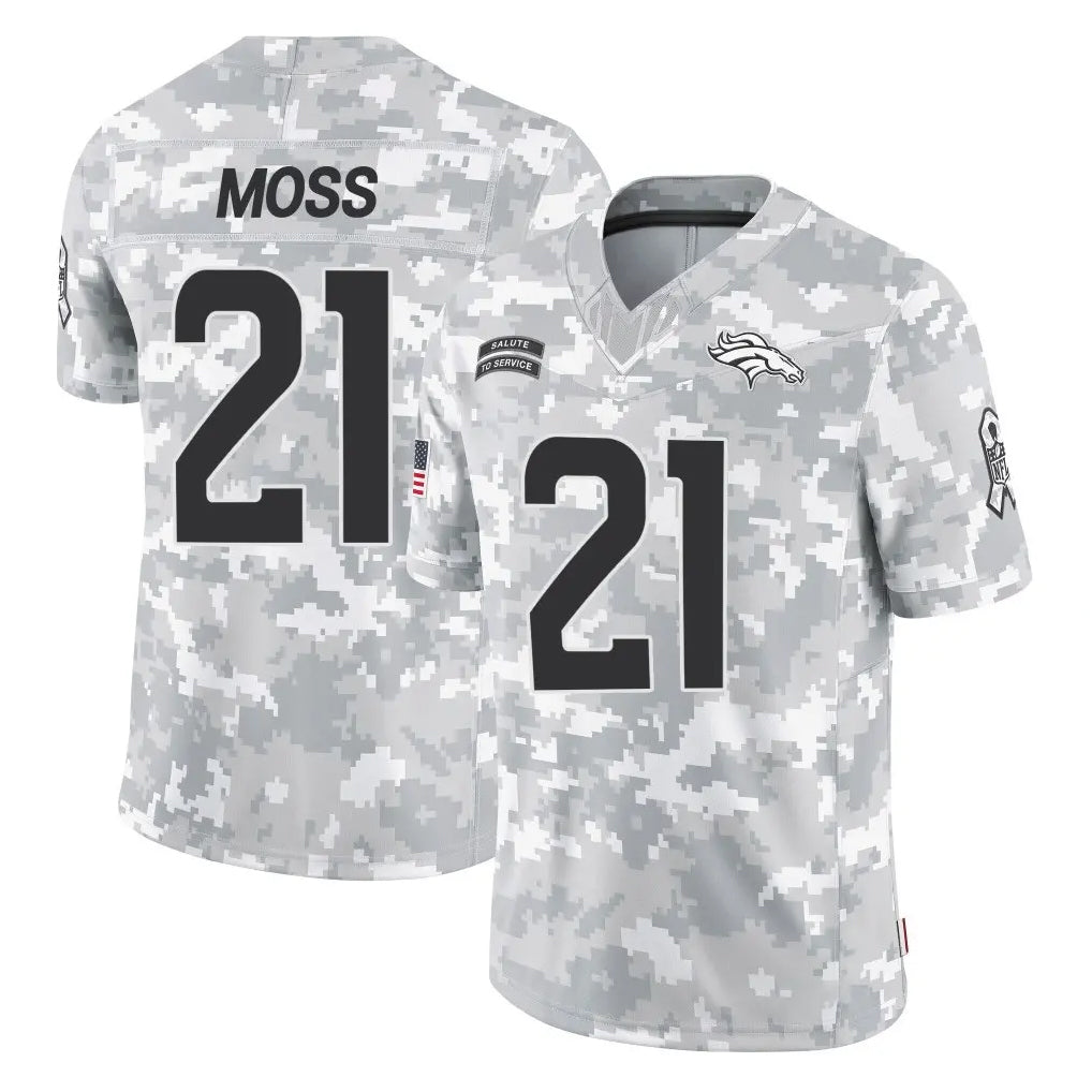 STECN D.Broncos #21 Riley Moss Player Arctic Camo Salute To Service Limited Stitched Jerseys