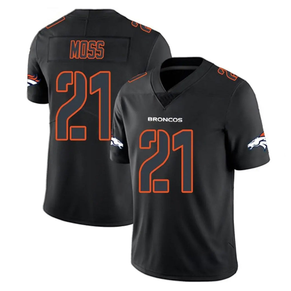 STECN D.Broncos #21 Riley Moss Player Black Impact Limited Game Stitched Jerseys