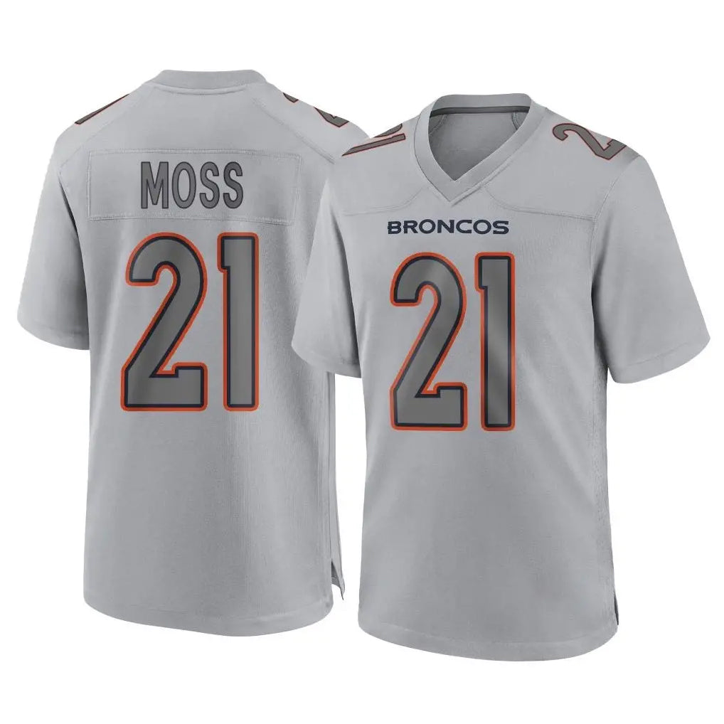 STECN D.Broncos #21 Riley Moss Player Gray Atmosphere Fashion Limited Game Stitched Jerseys