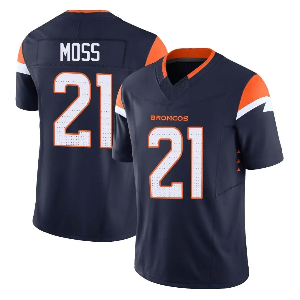 STECN D.Broncos #21 Riley Moss Player Navy Limited Vapor F.U.S.E. Home Game Stitched Jerseys