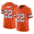 STECN D.Broncos #22 Brandon Jones Player Orange Limited Alternate Vapor F.U.S.E. Throwback Game Stitched Jerseys