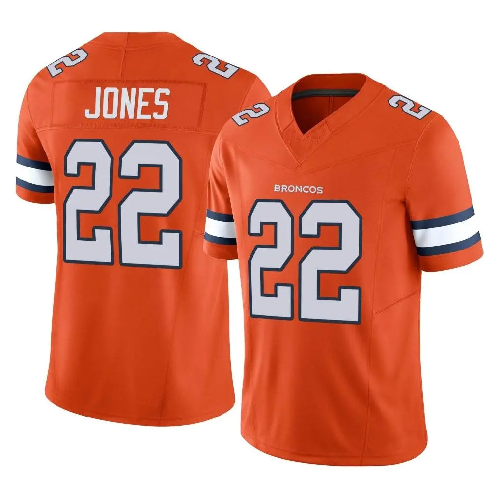 STECN D.Broncos #22 Brandon Jones Player Orange Limited Alternate Vapor F.U.S.E. Throwback Game Stitched Jerseys