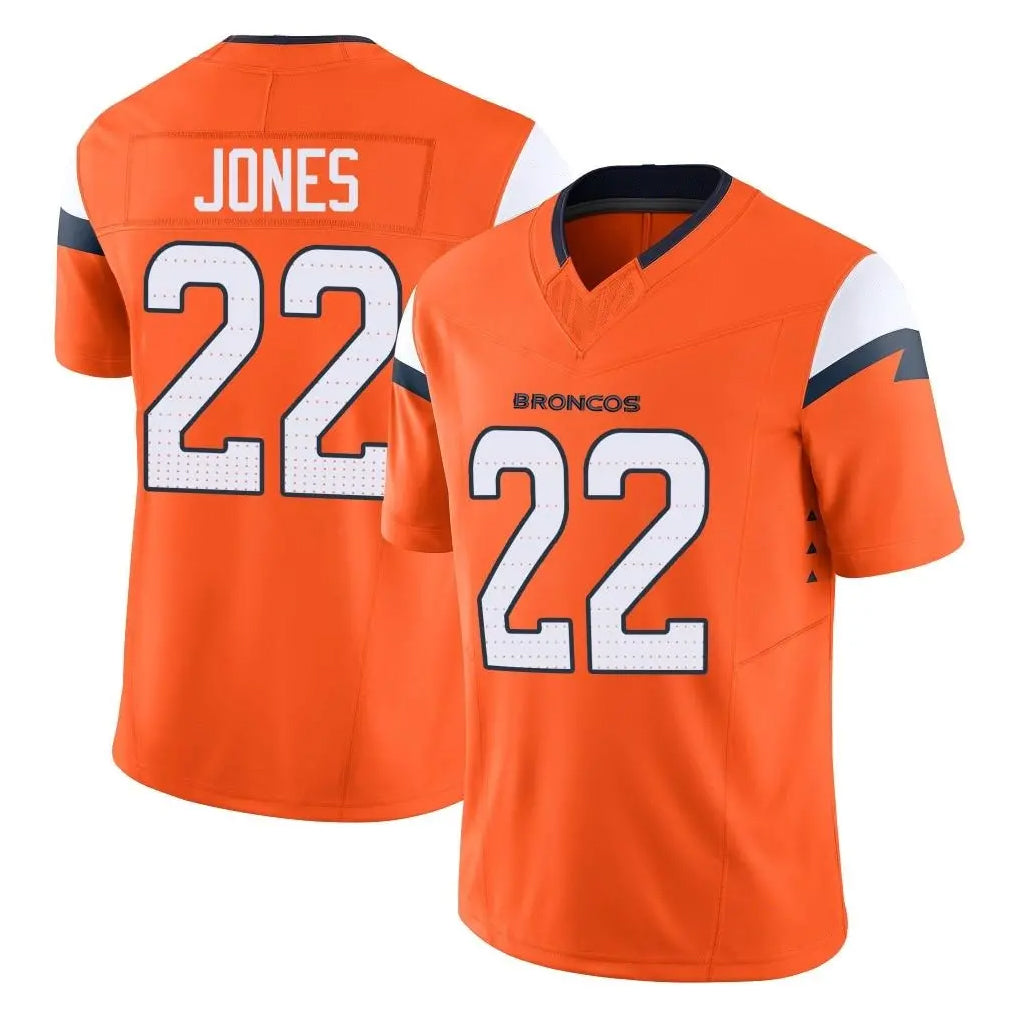 STECN D.Broncos #22 Brandon Jones Player Orange Vapor F.U.S.E. Limited Home Game Stitched Jerseys