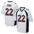 STECN D.Broncos #22 Brandon Jones Player White Game Stitched Jerseys