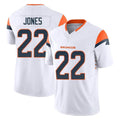 STECN D.Broncos #22 Brandon Jones Player White Limited Vapor F.U.S.E. Home Game Stitched Jerseys