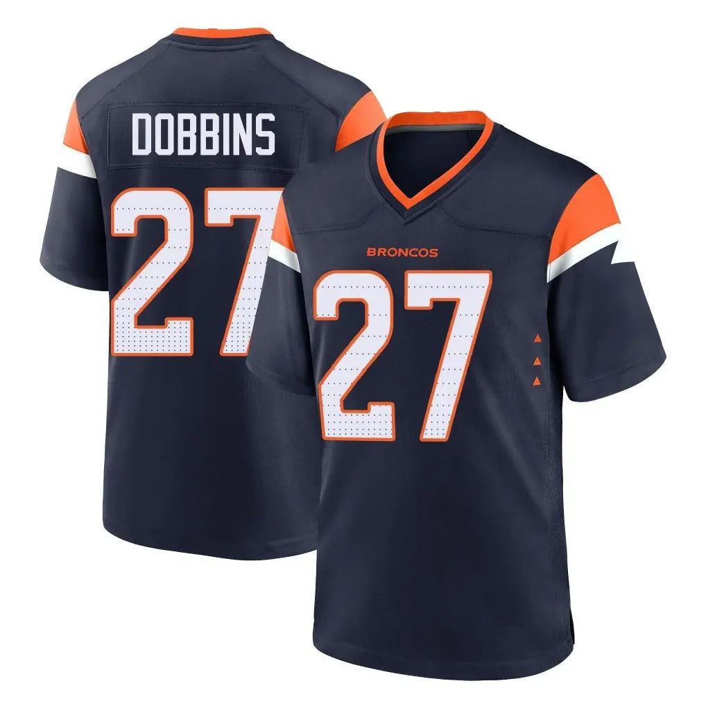 STECN D.Broncos #27 J.K. Dobbins Player Navy Home Game Stitched Jerseys