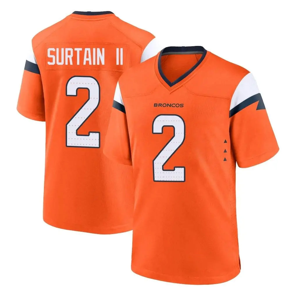 STECN D.Broncos #2 Pat Surtain II Cooper Player Orange Home Game Stitched Jerseys