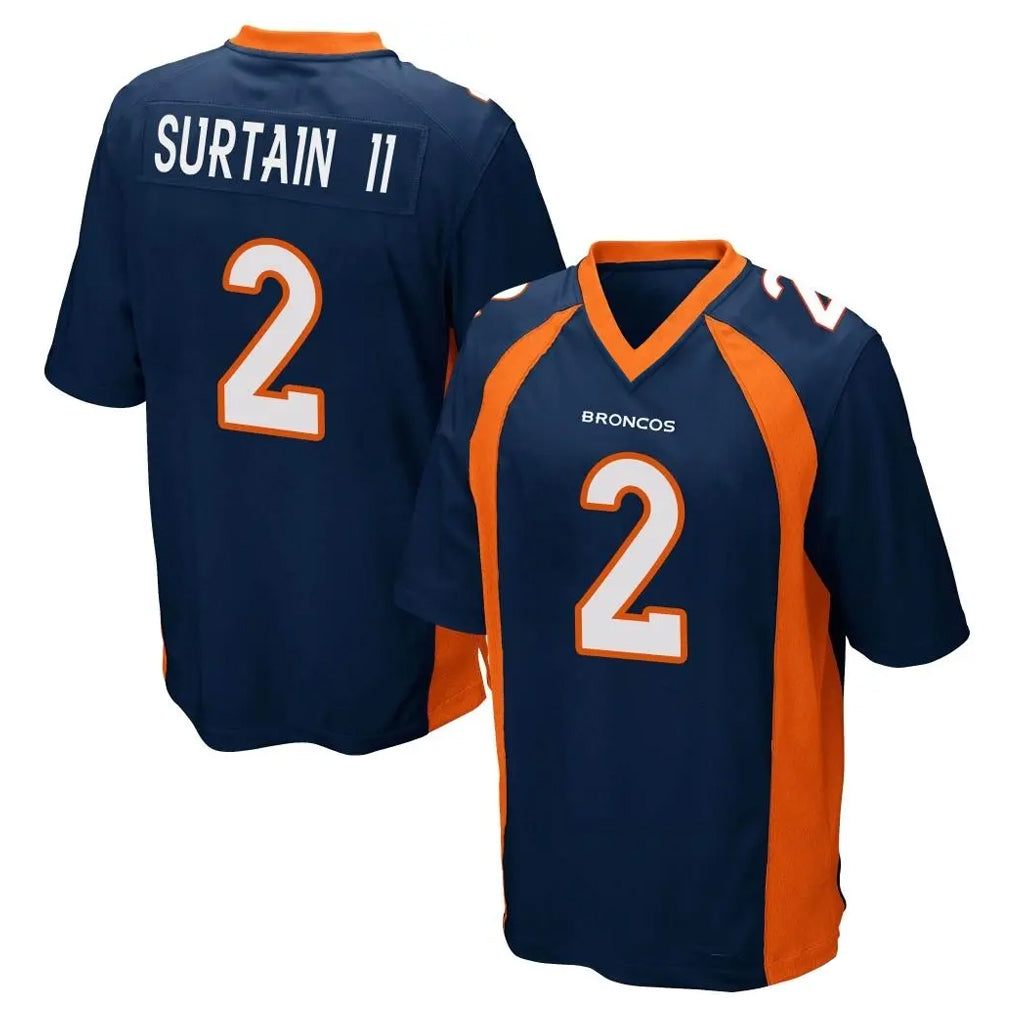 STECN D.Broncos #2 Pat Surtain II Player Navy Game Stitched Jerseys