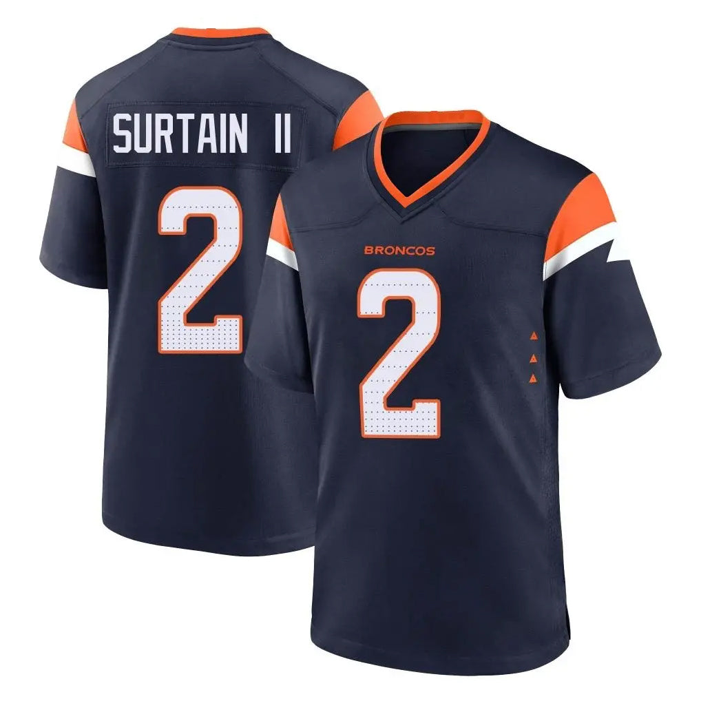 STECN D.Broncos #2 Pat Surtain II Player Navy Home Game Stitched Jerseys