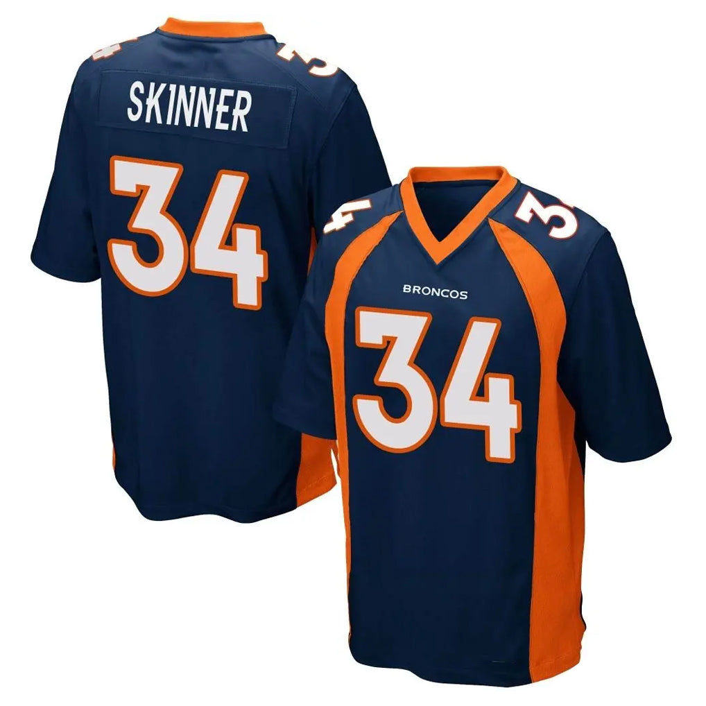 STECN D.Broncos #34 JL Skinner Player Navy Game Stitched Jerseys
