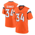 STECN D.Broncos #34 JL Skinner Player Orange Home Game Stitched Jerseys