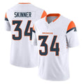 STECN D.Broncos #34 JL Skinner Player White Limited Vapor F.U.S.E. Home Game Stitched Jerseys
