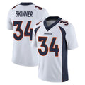 STECN D.Broncos #34 JL Skinner Player White Vapor Untouchable Limited Home Game Stitched Jerseys