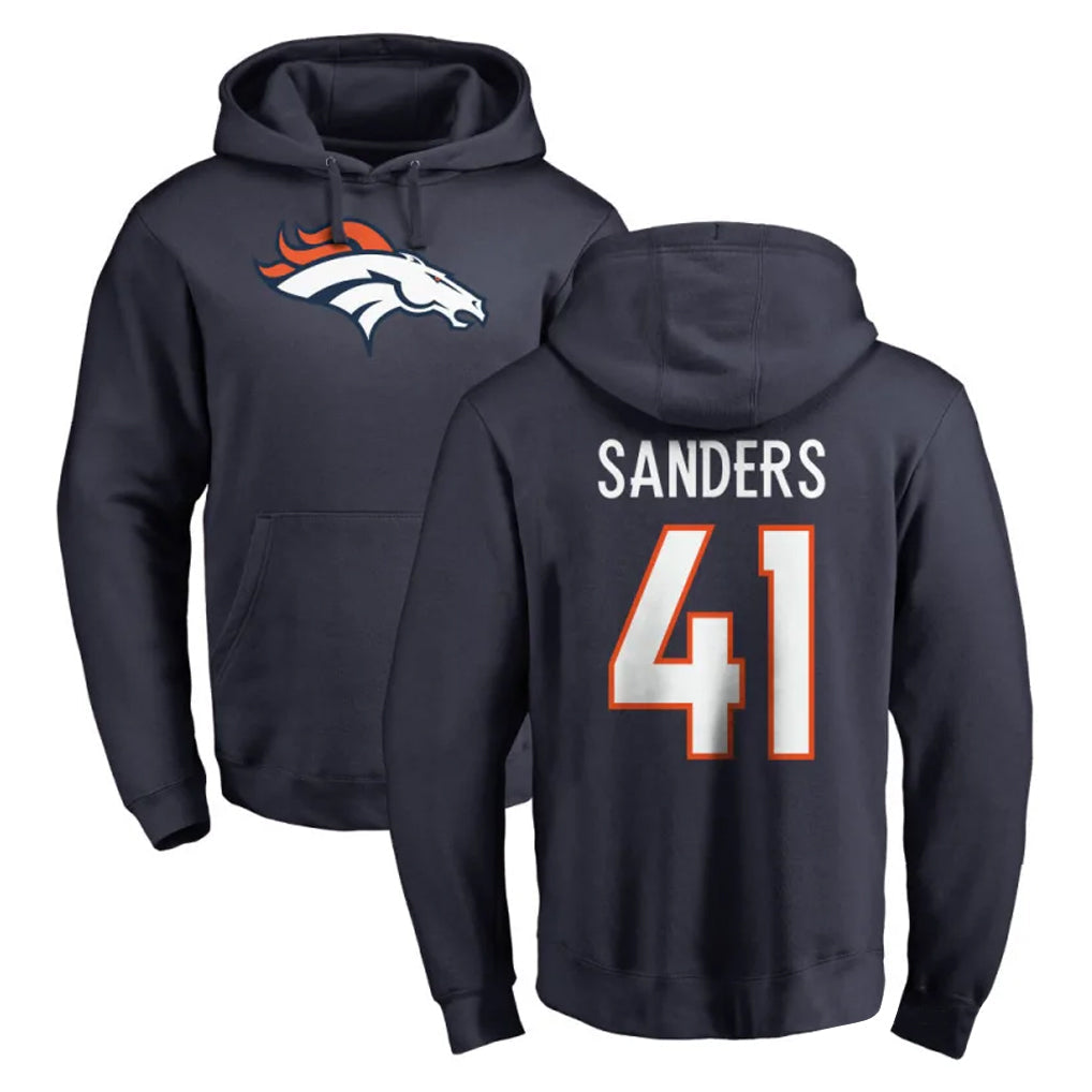 STECN D.Broncos #41 Drew Sanders Player Navy Pullover Hoodie Limited Stitched Jerseys