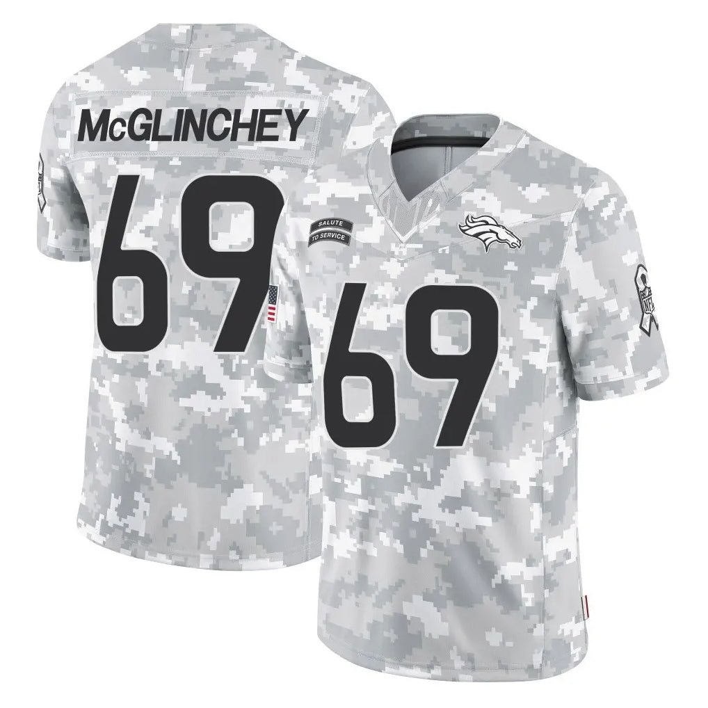 STECN D.Broncos #69 Mike McGlinchey Player Arctic Camo Salute To Service Limited Stitched Jerseys
