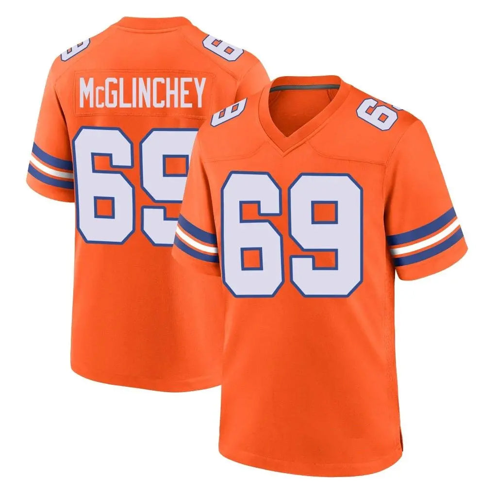 STECN D.Broncos #69 Mike McGlinchey Player Orange Alternate Collection Throwback Game Stitched Jerseys
