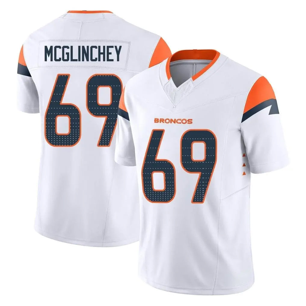 STECN D.Broncos #69 Mike McGlinchey Player White Limited Vapor F.U.S.E. Home Game Stitched Jerseys