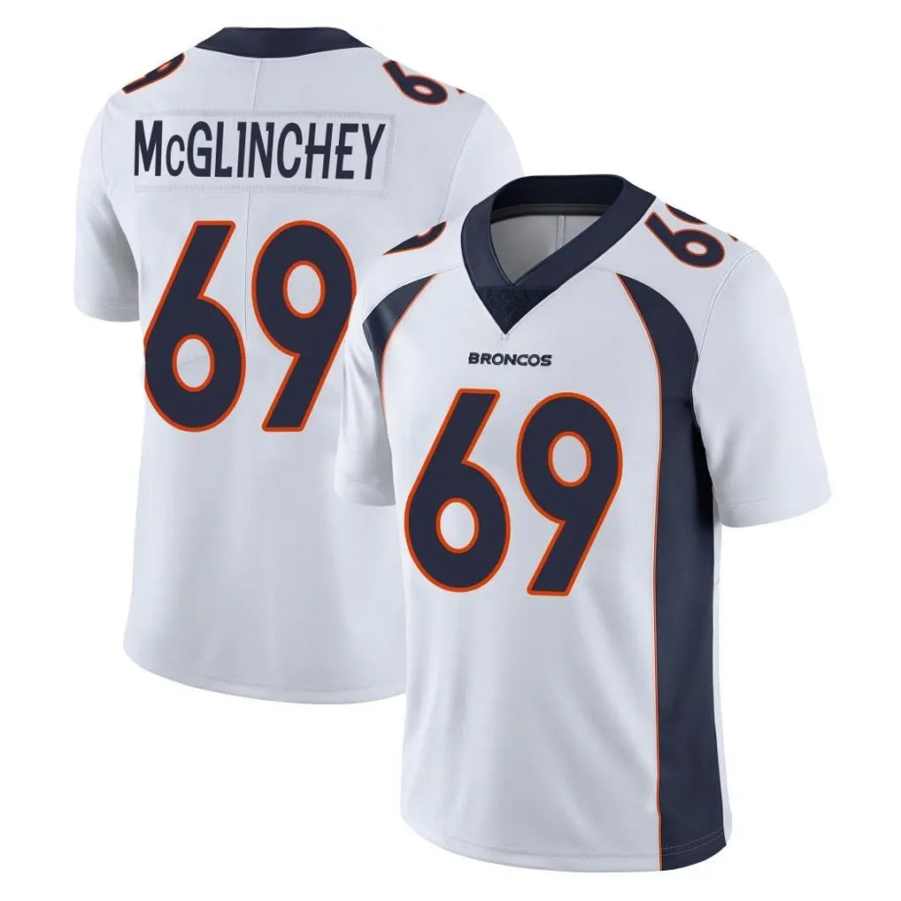 STECN D.Broncos #69 Mike McGlinchey Player White Vapor Untouchable Limited Home Game Stitched Jerseys