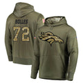 STECN D.Broncos #72 Garett Bolles Player Olive Salute to Service Pullover Hoodies Home Game Stitched Jerseys