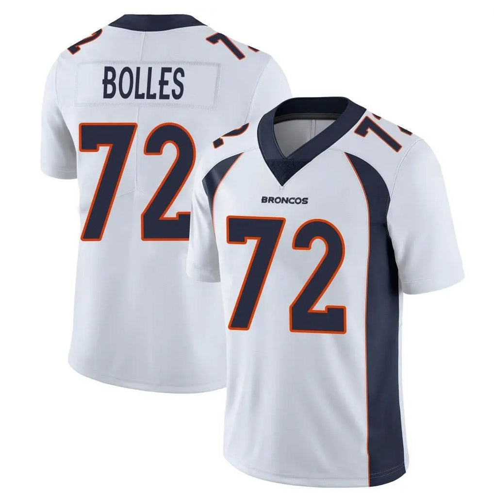 STECN D.Broncos #72 Garett Bolles Player White Vapor Untouchable Limited Home Game Stitched Jerseys