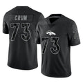 STECN D.Broncos #73 Frank Crum Player Black Reflective Limited Stitched Jerseys