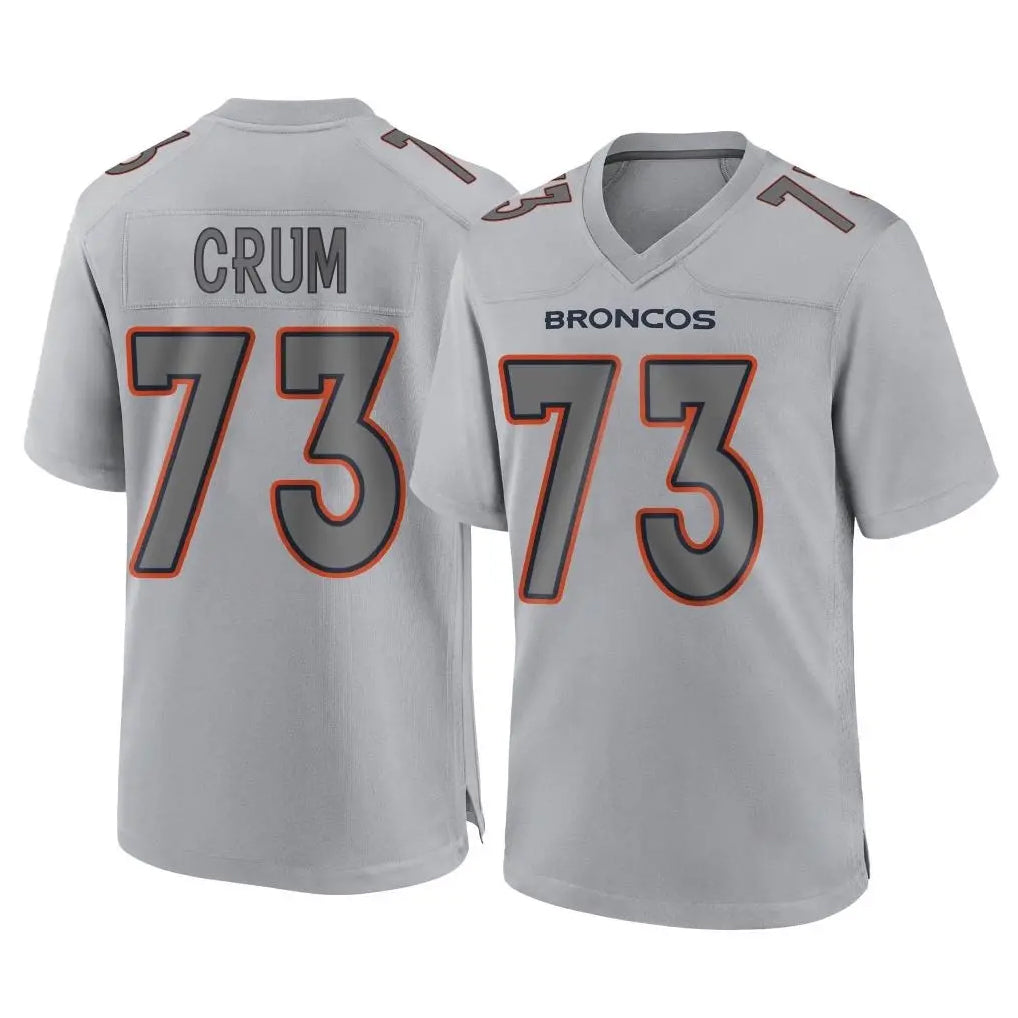 STECN D.Broncos #73 Frank Crum Player Gray Atmosphere Fashion Limited Game Stitched Jerseys