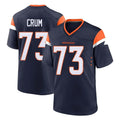 STECN D.Broncos #73 Frank Crum Player Navy Home Game Stitched Jerseys