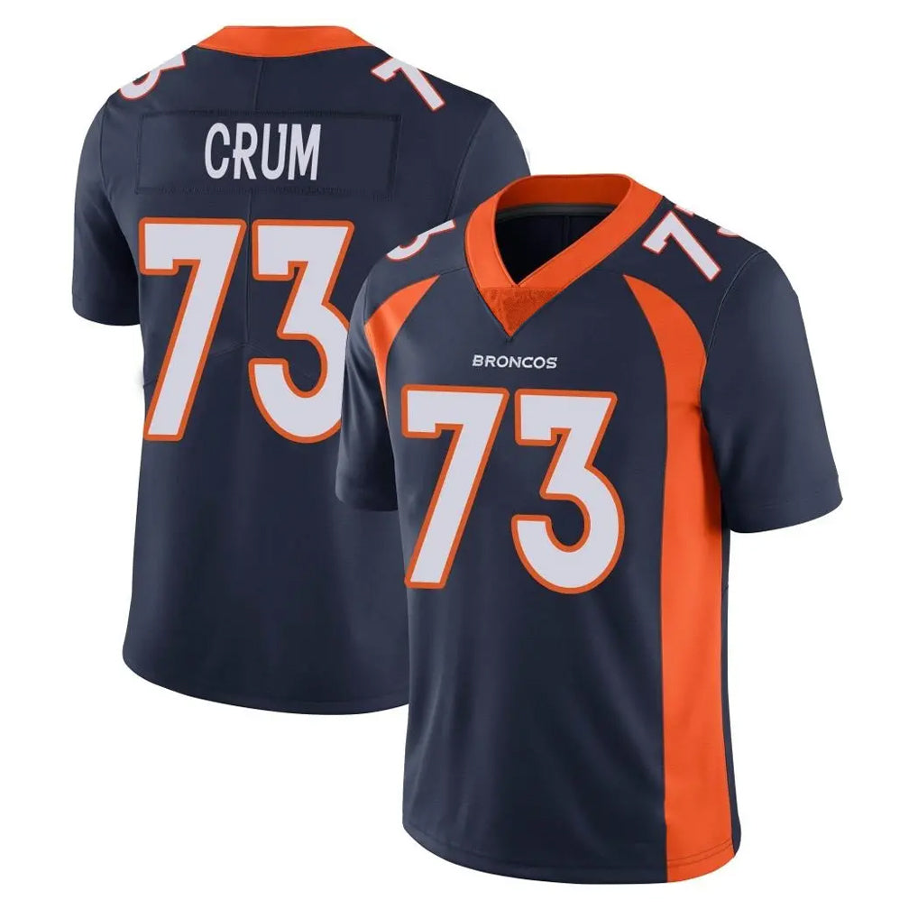 STECN D.Broncos #73 Frank Crum Player Navy Vapor Untouchable Limited Game Stitched Jerseys