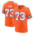 STECN D.Broncos #73 Frank Crum Player Orange Alternate Collection Throwback Game Stitched Jerseys