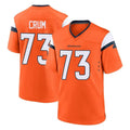 STECN D.Broncos #73 Frank Crum Player Orange Home Game Stitched Jerseys