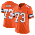 STECN D.Broncos #73 Frank Crum Player Orange Vapor Untouchable Limited Home Game Stitched Jerseys